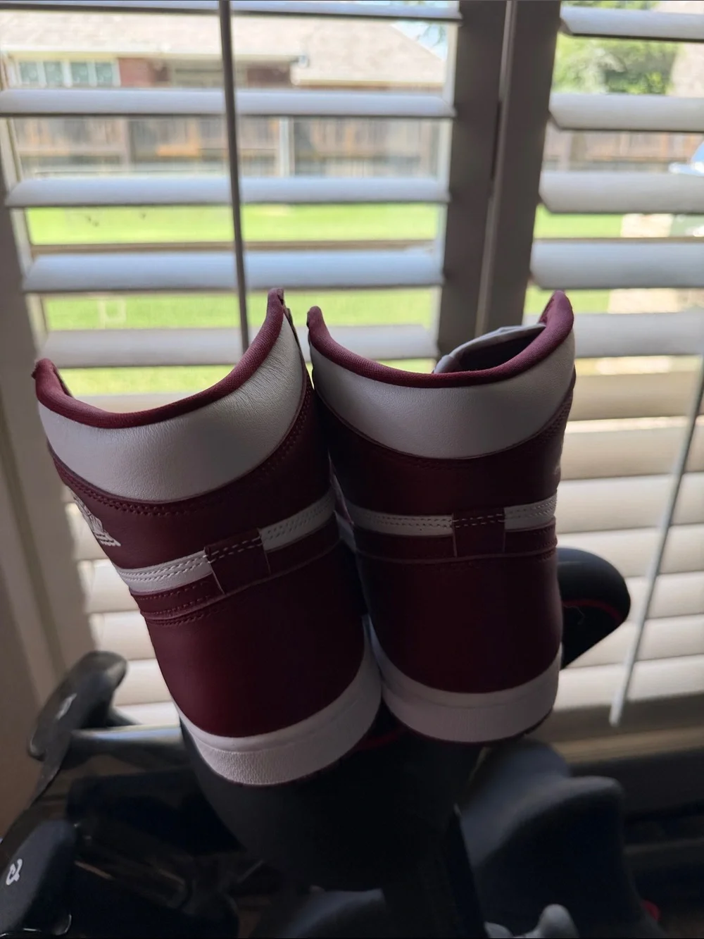 Nike Burgundy & White Air Jordan 1 High-Top Sneakers